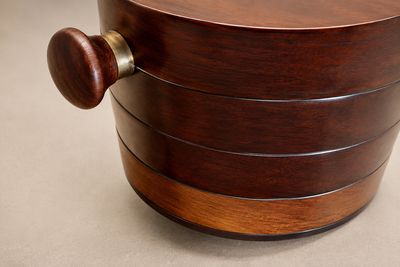 Brazilian Modern Rosewood Ice Bucket with Sculptural Turned Handles Lot 959