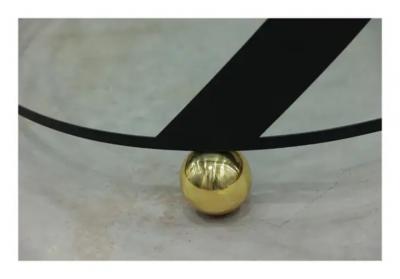 Brazilian Modern Round Coffee Table in Metal Glass Unknown c 1960