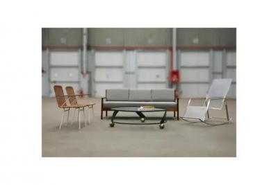 Brazilian Modern Round Coffee Table in Metal Glass Unknown c 1960