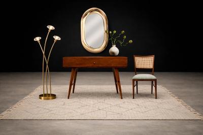 Brazilian Modern Sculptural Bamboo Form Floor Lamp in Gilded Brass Brazil