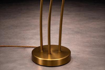 Brazilian Modern Sculptural Bamboo Form Floor Lamp in Gilded Brass Brazil