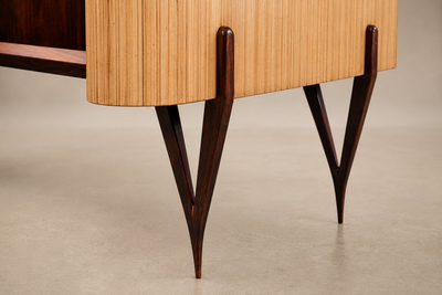 Brazilian Modern Sculptural Bar in Rosewood with Curved Legs Brazil Lot 1113