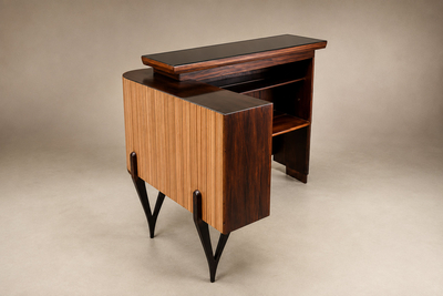 Brazilian Modern Sculptural Bar in Rosewood with Curved Legs Brazil Lot 1113