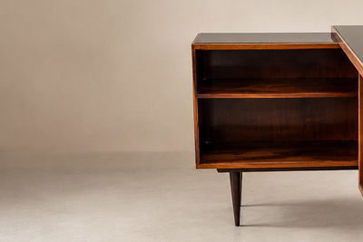 Brazilian Modern Sculptural Bar in Rosewood with Curved Legs Brazil Lot 1113