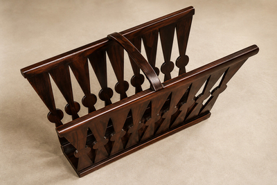 Brazilian Modern Sculptural Magazine Rack in Rosewood Brazil 1960s