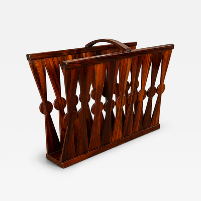 Brazilian Modern Sculptural Magazine Rack in Rosewood Brazil 1960s