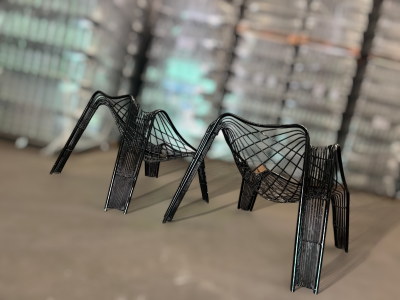 Brazilian Modern Set of Armchairs with Organic Shape in Iron Unknown 1950s