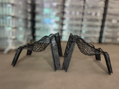 Brazilian Modern Set of Armchairs with Organic Shape in Iron Unknown 1950s