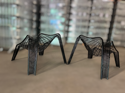 Brazilian Modern Set of Armchairs with Organic Shape in Iron Unknown 1950s