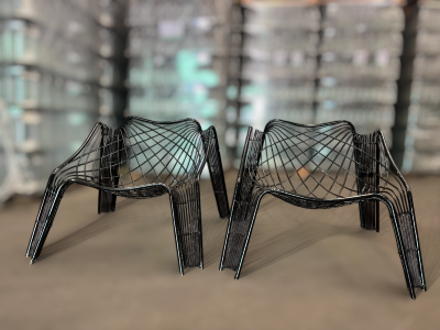 Brazilian Modern Set of Armchairs with Organic Shape in Iron Unknown 1950s