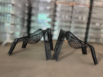 Brazilian Modern Set of Armchairs with Organic Shape in Iron Unknown 1950s