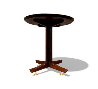 Brazilian Modern Sidetable in Rosewood Brass Feet Unknown 1950s