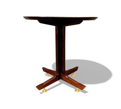 Brazilian Modern Sidetable in Rosewood Brass Feet Unknown 1950s