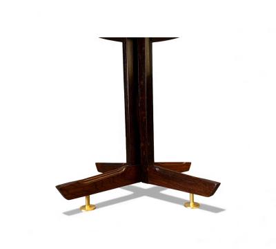 Brazilian Modern Sidetable in Rosewood Brass Feet Unknown 1950s