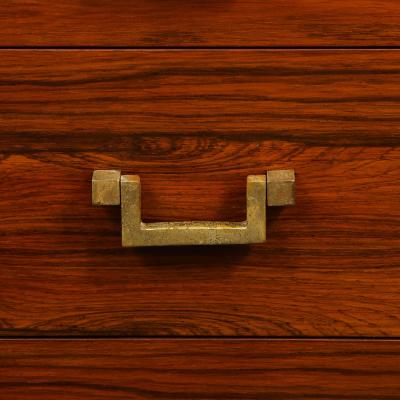 Brazilian Rosewood Low Chest of Drawers with Brass Handles 1960