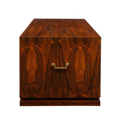 Brazilian Rosewood Low Chest of Drawers with Brass Handles 1960