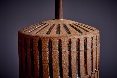 Brent Bennett Ceramic Table Lamp with Walnut Base by Brent Bennett USA new