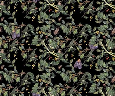 Brett Design Black Botanical