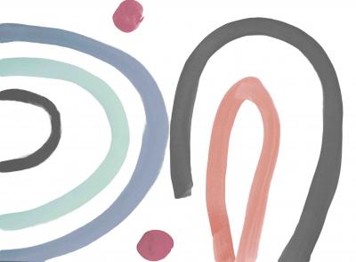 Brett Design Oh Yeah Peach Charcoal Blue