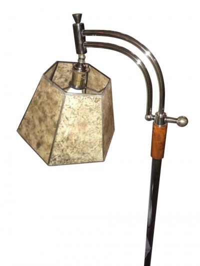 Bridge Floor Lamp with Mica shade in the style of Deskey or Rhode