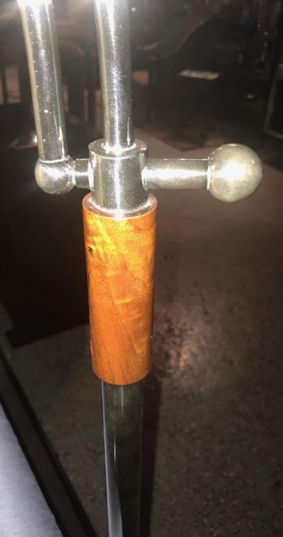 Bridge Floor Lamp with Mica shade in the style of Deskey or Rhode