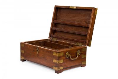 British Colonial Teak and Brass Hinged Top Box