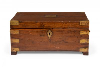 British Colonial Teak and Brass Hinged Top Box