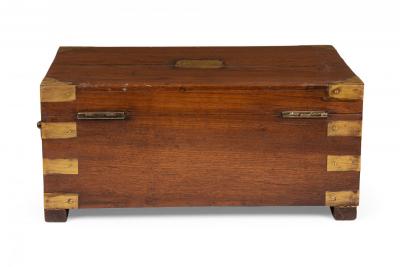 British Colonial Teak and Brass Hinged Top Box