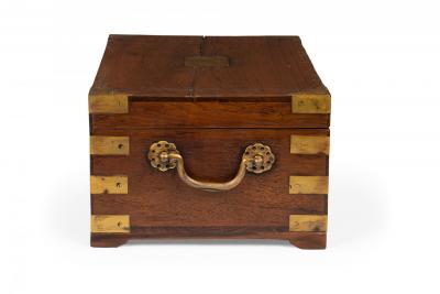 British Colonial Teak and Brass Hinged Top Box