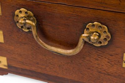 British Colonial Teak and Brass Hinged Top Box