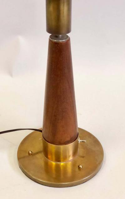 British Mid Century Modern Teak and Brass Marine Desk or Table Lamp 1930