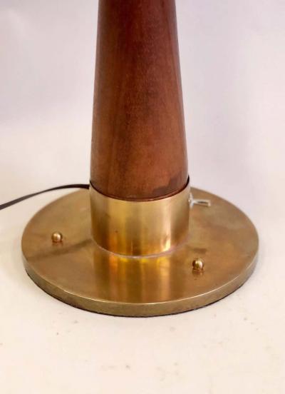 British Mid Century Modern Teak and Brass Marine Desk or Table Lamp 1930