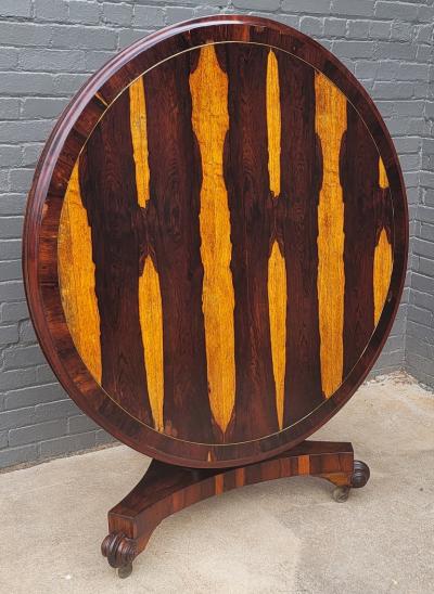 British Regency Tilt Top Center Table with Exceptional Veneers