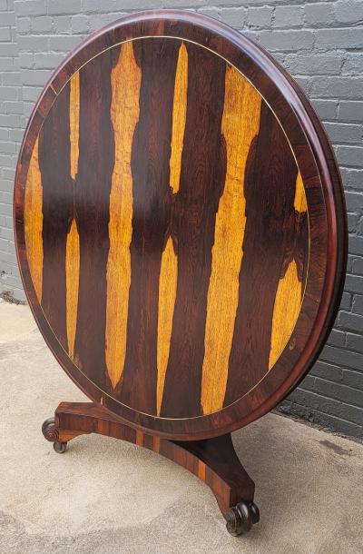 British Regency Tilt Top Center Table with Exceptional Veneers