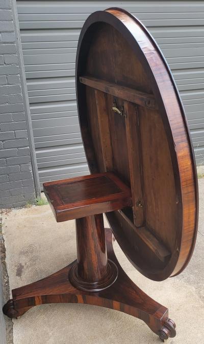 British Regency Tilt Top Center Table with Exceptional Veneers