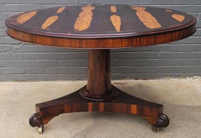 British Regency Tilt Top Center Table with Exceptional Veneers