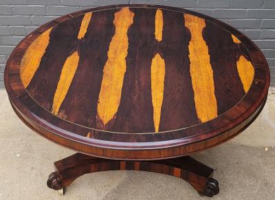 British Regency Tilt Top Center Table with Exceptional Veneers