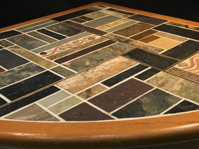 Britt Sallingboe Great Danish Modern Mosaic Tile Top Triangle Wedge Coffee Table