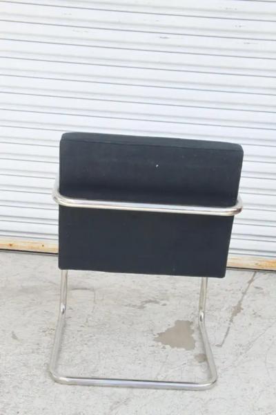 Brno Black Fabric Tubular Dining Chairs by Knoll Set of 2