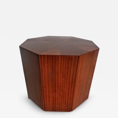 Brockstein Octagon Shaped Ribbon Mahogany Side Table