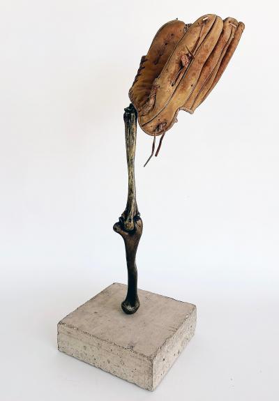 Bronze Arles del Rio Sculpture Hoping That Things Fall From the Sky 
