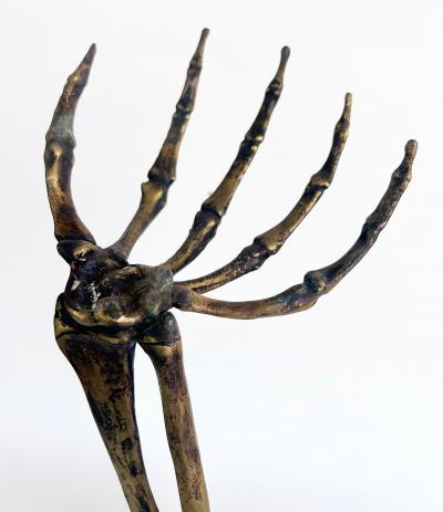 Bronze Arles del Rio Sculpture Hoping That Things Fall From the Sky 