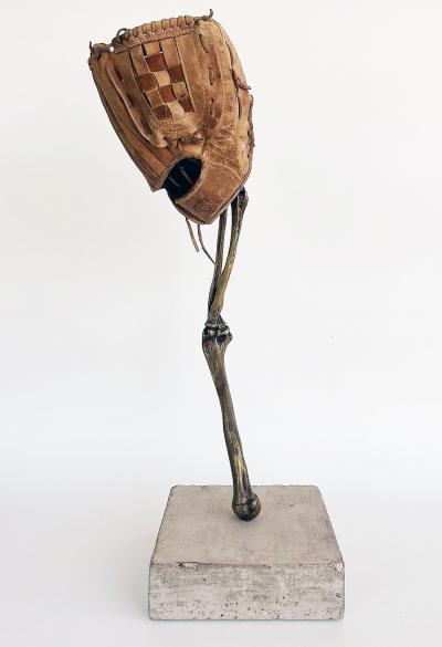 Bronze Arles del Rio Sculpture Hoping That Things Fall From the Sky 