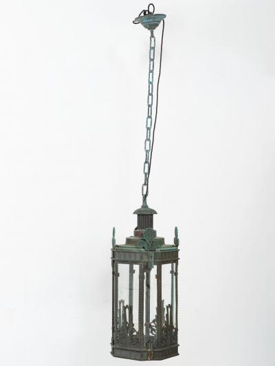 Bronze Art Deco Lantern Circa 1920 30s