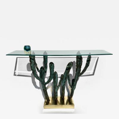 Bronze Cactus Console Table