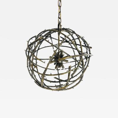 Bronze Chandelier in the Style of the Rosier Model by Herve Van Der Straeten