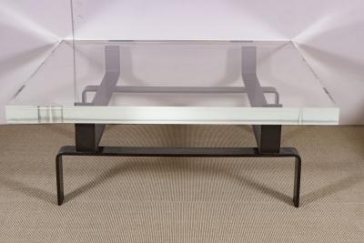 Bronze Cocktail Table with Lucite Top by Appel Modern