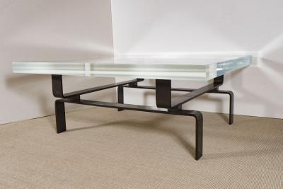 Bronze Cocktail Table with Lucite Top by Appel Modern