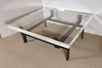 Bronze Cocktail Table with Lucite Top by Appel Modern