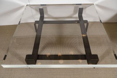 Bronze Cocktail Table with Lucite Top by Appel Modern
